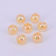 Electroplate Crackle Acrylic Beads, AB Color Plated, Round, PeachPuff, 8mm, Hole: 2mm, about 622pcs/173g(CCG-WH0001-8mm-08)