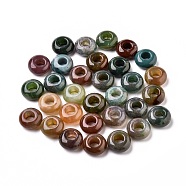 Natural Indian Agate European Beads, Large Hole Beads, Rondelle, 12x6mm, Hole: 5mm(X-G-G740-12x6mm-11)