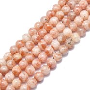 Natural Sunstone Beads Strands, Round, 10mm, Hole: 1mm, about 40pcs/strand, 15.35 inch(39cm)(G-F715-106C)