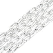 Aluminum Cable Chains, Unwelded, with Spool, Oval, Gainsboro,15.5x7.5x2mm(X-CHA-S001-079)