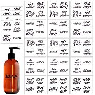 5 Sheets PVC Adhesive Bathroom Sorting Storage Stickers, Waterproof Soap Labels for Bathroom Can/Bottles, with Black Word, Word, 230x200x0.2mm, Sticker: 95x80mm, 4pcs/sheet, 5 sheets/bag(STIC-WH0003-009A)