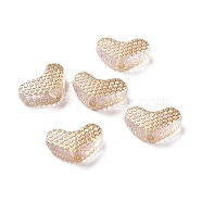 Plating Transparent Acrylic Beads, Golden Metal Enlaced, Heart, Clear, 8x13x5mm, Hole: 1.4mm, 1560pcs/500g(OACR-P013-15)