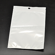 Pearl Film PVC Zip Lock Bags, Resealable Packaging Bags, with Hang Hole, Top Seal, Rectangle, White, 13x8cm(X-OPP-L001-02-8x13cm)