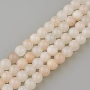 Natural Pink Aventurine Gemstone Round Bead Strands, 8~9mm, Hole: 1mm, about 45pcs/strand, 15.7 inch(G-R288-8mm)
