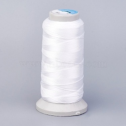 Polyester Thread, for Custom Woven Jewelry Making, White, 0.5mm, about 480m/roll(NWIR-K023-0.5mm-20)