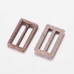 Alloy Buckles, Rectangle, Red Copper, 10x6x1mm(PALLOY-E446-11R)