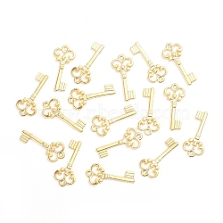 Vintage Alloy Pendants, Key, for DIY Handmade Accessories, Golden, 21.5x10x1mm, Hole: 1mm(PALLOY-TAC0009-81G)