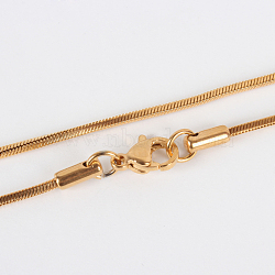 304 Stainless Steel Snake Chain Necklace Making, with Lobster Claw Clasps, Golden, 17.7 inch(45cm)(STAS-P045-19G)