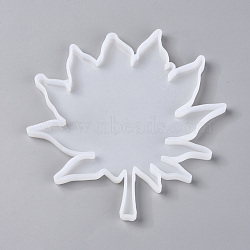 Autumn Theme DIY Maple Leaf Cup Pad Silicone Molds, for UV Resin, Epoxy Resin Jewelry Making, White, 200x192x10mm, Inner Size: 195x190mm(X-DIY-TAC0007-20)