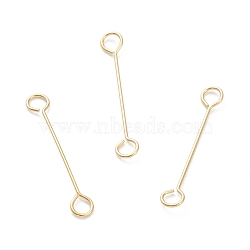 316 Surgical Stainless Steel Eye Pins, Double Sided Eye Pins, Golden, 15x2.5x0.4mm, Hole: 1.5mm(STAS-P277-A01-G)