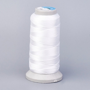 Polyester Thread, for Custom Woven Jewelry Making, White, 0.5mm, about 480m/roll