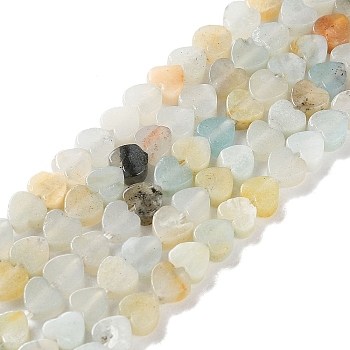 Natural Flower Amazonite Beads Strands, Heart, 4x4x2mm, Hole: 1mm, about 87~91pcs/strand, 13.78''~14.17''(35~36cm)