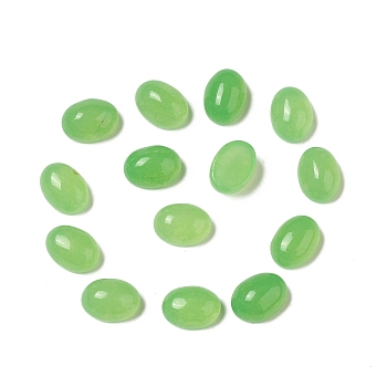 Natural Malaysia Jade Dyed Cabochons, Flat Back Oval, 8x6x3~4.5mm