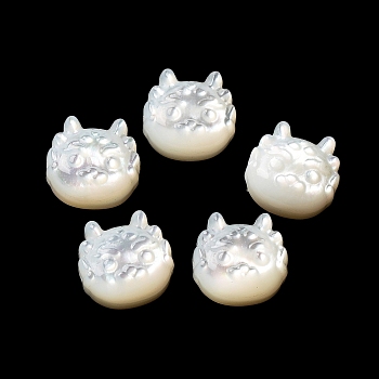 Natural White Shell, Freshwater Shell, Cattle, Floral White, 10x10.5x4.5mm, Hole: 1mm