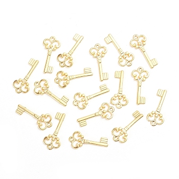 Vintage Alloy Pendants, Key, for DIY Handmade Accessories, Golden, 21.5x10x1mm, Hole: 1mm