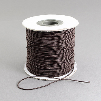Round Elastic Cord, with Nylon Outside and Rubber Inside, Coconut Brown, 1.2mm, about 109.36 yards(100m)/roll
