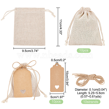10Pcs Cotton Packing Pouches Drawstring Bags(ABAG-NB0001-41B)-6