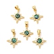 Rack Plating Brass Micro Pave Cubic Zirconia with Synthetic Opal Pendants(KK-D088-26G)-1