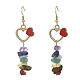 2 Pair 2 Color Natural Mixed Gemstone Chips Dangle Earrings(EJEW-JE05344)-2