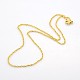 304 Stainless Steel Double Link Chain Necklaces for Men(STAS-O050-02G)-2
