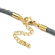 Leather Braided Cord Link Bracelets(MAK-K022-01G-02)-3