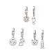 3 Pair 3 Style Heart & Bear & Fish & Clover Crystal Rhinestone Asymmetrical Earrings(EJEW-B020-15P)-1
