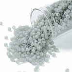 TOHO 8/0 Round Beads, Japanese Seed Beads, (150F) Ceylon Frost Smoke, 3mm, Hole: 1mm, about 1110pcs/50g(SEED-XTR08-0150F)