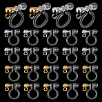 24Pcs 2 Colors Resin with Stainless Steel Clip-on Earring Findings, Components Screw Back Ear Wire Non Pierced Earring Converter, with Vertical Loops, Golden & Stainless Steel Color, 11x10x3mm, Hole: 1.5mm, 12pcs/color(FIND-PH0026-55)