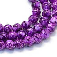 Baking Painted Glass Beads Strands, Round, Dark Orchid, 8.5~9mm, Hole: 1.5mm, about 105pcs/strand(X-DGLA-Q019-8mm-69)