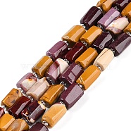 Natural Mookaite Beads Strands, with Seed Beads, Faceted, Column, 11~12x6~8mm, Hole: 0.5mm, about 28~32pcs/strand, 15.35''~16.14''(39~41cm)(G-M403-B13-02)