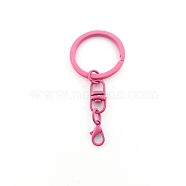 Spray Painted Iron Keychain Swivel Clasps, with Lobster Claw Clasps, Hot Pink, 66.5mm(FIND-WH0111-355H)