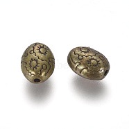 Tibetan Style Alloy Beads, Cadmium Free & Nickel Free & Lead Free, Antique Bronze, 8x6x4.1mm, Hole: 1mm(MLF0559Y-NF)