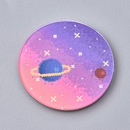 Fridge Magnets Acrylic Decorations, Flat Round with Planet, Colorful, 38x4mm(X-AJEW-F042-09)