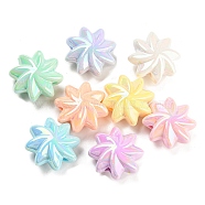 Opaque Acrylic Beads, AB Color Plated, Flower, Mixed Color, 19.5x19.5x2.5mm, Hole: 2.5mm, about 259pcs/500g(MACR-M035-04)
