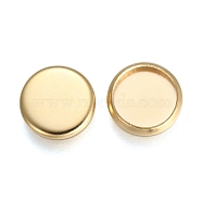 304 Stainless Steel Plain Edge Bezel Cups, Cabochon Settings, Flat Round, Golden, Tray: 8mm, 9.5x2mm(STAS-E460-10G-8MM)