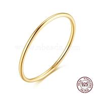 925 Sterling Silver Thin Finger Rings, Stackable Plain Band Ring for Women, with S925 Stamp, for Mother's Day, Real 14K Gold Plated, 1mm, US Size 7(17.3mm)(RJEW-C064-03C-G)