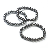 Synthetic Non-magnetic Hematite Beaded Stretch Bracelets, Round, Beads: 8~8.5mm, Inner Diameter: 2-1/8 inch(5.5cm)(BJEW-A117-C-22)