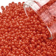 TOHO Round Seed Beads, Japanese Seed Beads, (50) Opaque Sunset Orange, 11/0, 2.2mm, Hole: 0.8mm, about 50000pcs/pound(SEED-TR11-0050)