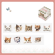 Cat Paper Stickers, Waterproof PET Stickers, for Scrapbooking, Travel Diary Craft, Mixed Color, 31~40mm wide, 29~37mm long, 2m/roll.(DIY-M071-03A)