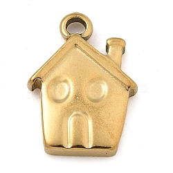 304 Stainless Steel Charms, Real 18K Gold Plated, House, 14.5x10.5x2.5mm, Hole: 1.6mm(STAS-M084-01D-G)