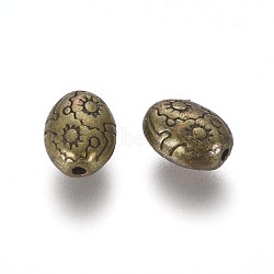 Tibetan Style Alloy Beads, Cadmium Free & Nickel Free & Lead Free, Antique Bronze, 8x6x4.1mm, Hole: 1mm(MLF0559Y-NF)