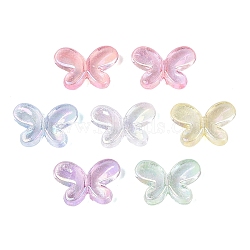 Transparent Plastic Beads, Butterfly, AB Color Plated, Mixed Color, 13x18x5mm, Hole: 1.8mm, about 875pcs/500g(KY-N025-39)