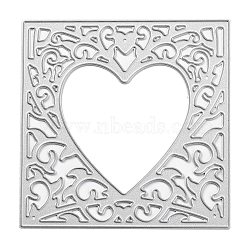 Valentine's Day Frame Carbon Steel Cutting Dies Stencils, for DIY Scrapbooking/Photo Album, Decorative Embossing DIY Paper Card, Heart, Matte Platinum Color, 84x84mm(X-DIY-WH0170-174)