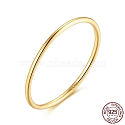 925 Sterling Silver 1mm Thin Finger Rings, Stackable Plain Band Ring for Women, with S925 Stamp, for Mother's Day, Real 14K Gold Plated, US Size 7(17.3mm)(RJEW-C064-03C-G)