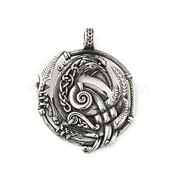 304 Stainless Steel Pendants, Punk Odin Hollow Crow, Antique Silver, 47.5x38x7mm, Hole: 5.5x4.5mm(STAS-P309-24AS)