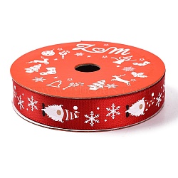 5 Yards Christmas Polyester Printed Ribbon, for Gift Wrapping, Santa Claus, 5/8 inch(16mm)(OCOR-A008-01B)