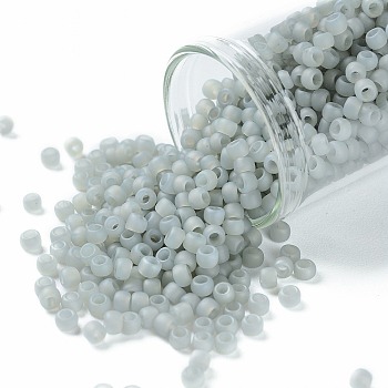 TOHO Round Seed Beads, Japanese Seed Beads, Frosted, (150F) Ceylon Frost Smoke, 8/0, 3mm, Hole: 1mm, about 1110pcs/50g