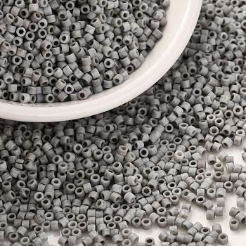 Cylinder Seed Beads, Frosted Colors, Uniform Size, Gray, 2x1.3~1.5mm, Hole: 0.8~1mm, about 40000pcs/bag, 450g/bag