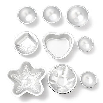 9Pcs 7 Style Aluminum Alloy Bath Bomb Molds, Handmade Soaps Candle Making Supplies, Platinum, 7style/bag
