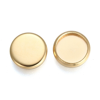 304 Stainless Steel Plain Edge Bezel Cups, Cabochon Settings, Flat Round, Golden, Tray: 8mm, 9.5x2mm